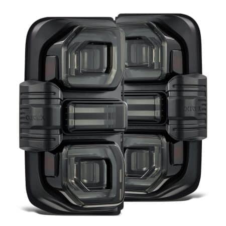 AlphaRex NOVA-Series Prismatic LED Alpha-Black Tail Lights for U725 Ford Bronco [RTL-FB21-L-SA-YW-LBS-CVT/RTL-FB21-SA-YW-BS]