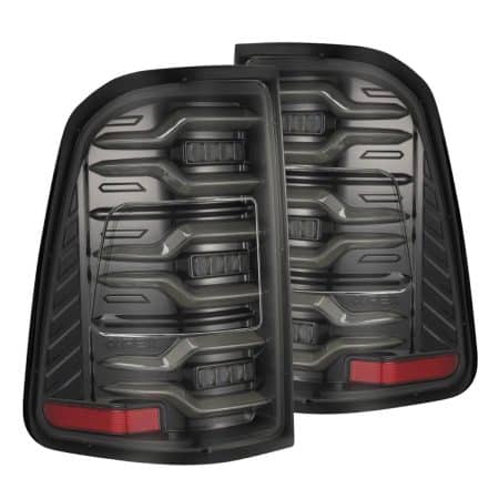 AlphaRex LUXX-Series LED Alpha-Black Tail Lights for DT Dodge Ram 1500 [RTL-DR25-SA-YS-LB-CVT/RTL-DR25-SA-YS-LB]