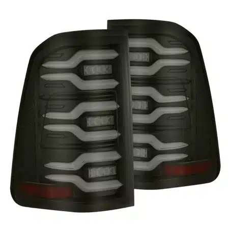 AlphaRex LUXX-Series LED Black Tail Lights for DT Dodge Ram 1500 [RTL-DR25-SA-YW-BS-CVT/RTL-DR25-SA-YW-BS]