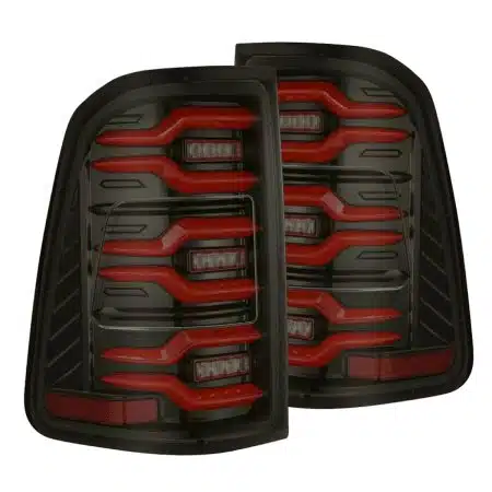 AlphaRex LUXX-Series LED Black-Red Tail Lights for DT Dodge Ram 1500 [RTL-DR25-SA-RR-LBS-CVT/RTL-DR25-SA-RR-LBS]