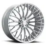 AL13 Flow+Technik Series FR100 Wheel in 2-Tone Matte Silver - Front Side View of Wheel