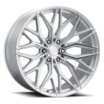 AL13 Flow+Technik Series FR86 Wheel in 2-Tone Matte Silver - Front Side View of Wheel