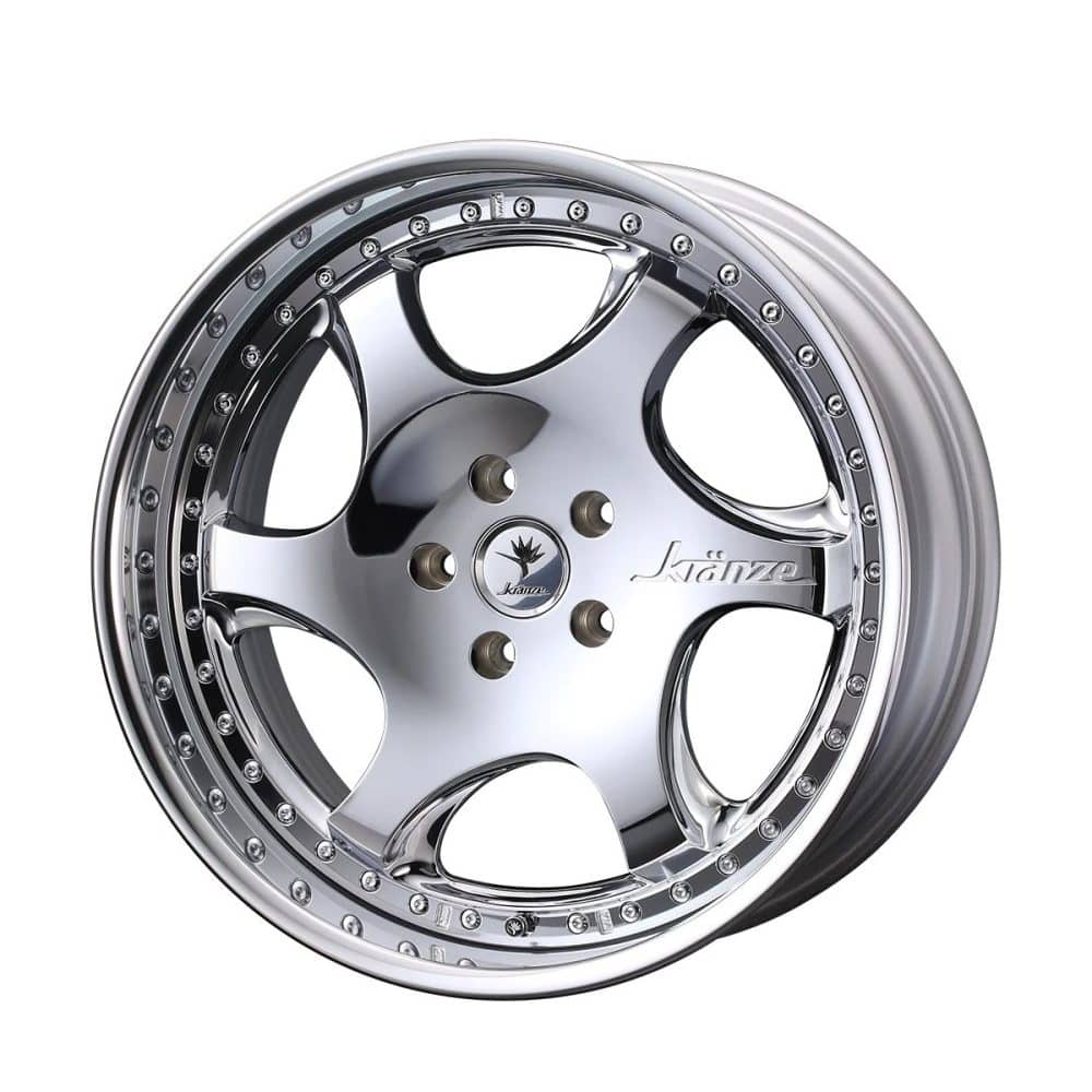 Weds Kranze BAZREIA ID 3-Piece Wheel in Hyper Chrome - Front Side View of Wheel