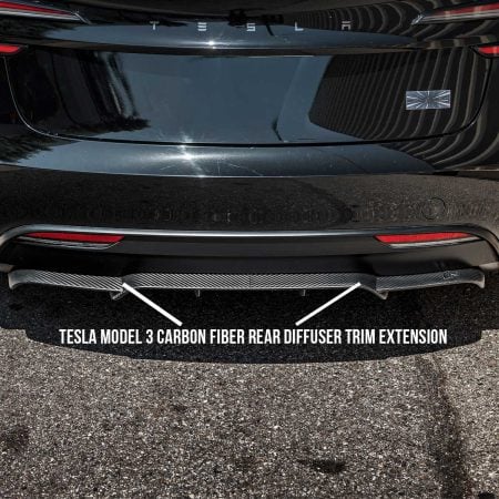 Unplugged Performance Carbon Rear Diffuser Trim Extension Tesla Model 3 (2024+)