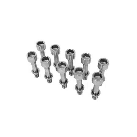 Exotic Car Gear Polished Titanium 2-Piece Extended Wheel Bolt Set (10-pieces) for Ferrari 458, 488, 599, 812, F8, F12, FF, GTC4Lusso, Portofino, and SF90