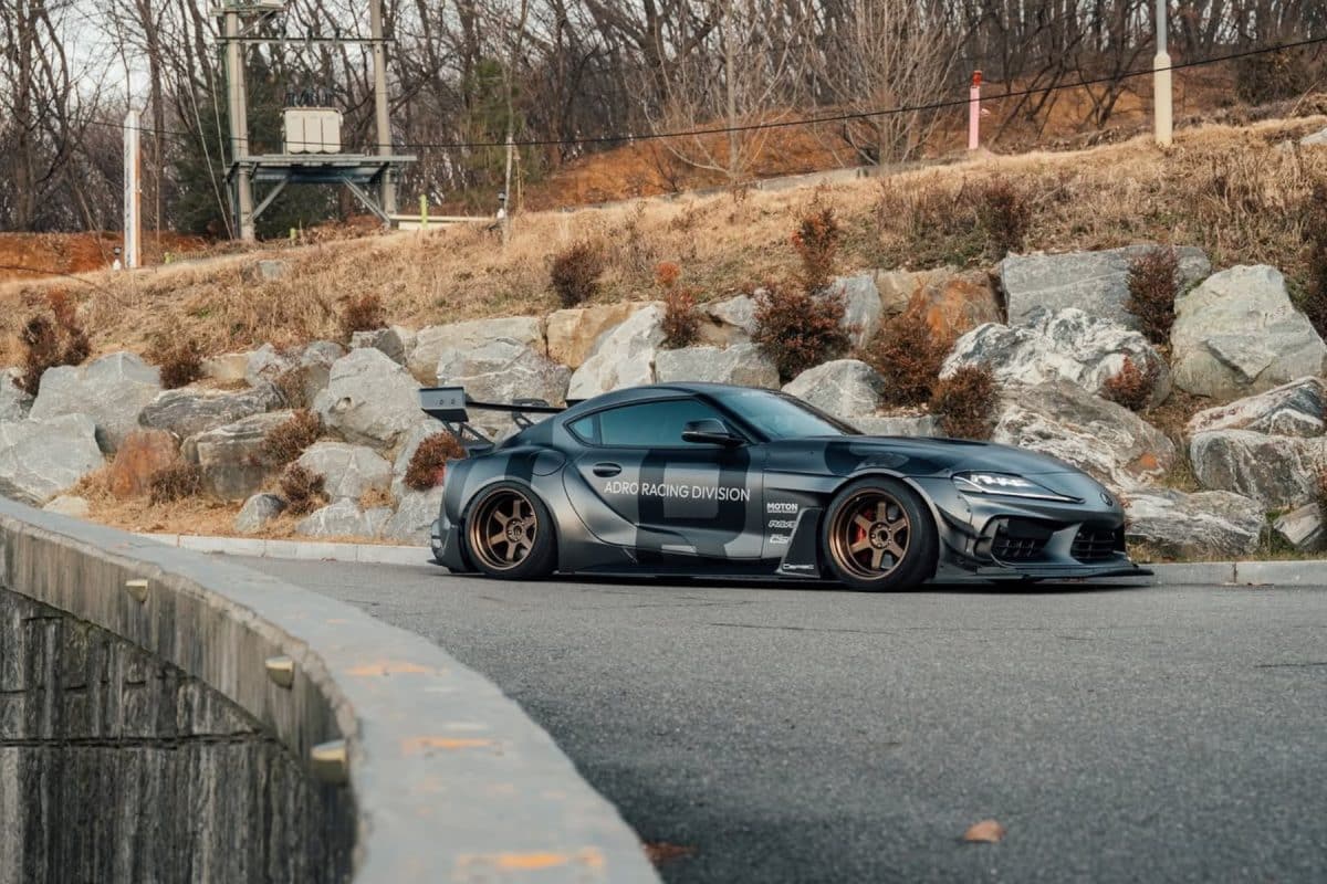 GR Supra ARD aero package on A90 Toyota GR Supra with carbon fiber wing and diffuser
