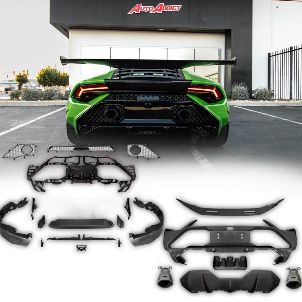 Huracan Tecnica Rear Bumper, installed rear view