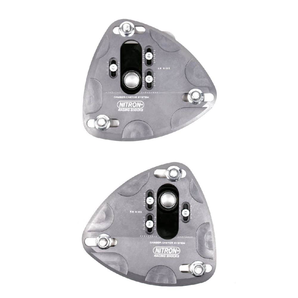 Nitron Front Adjustable Top Plates for CT9A Mitsubishi Lancer Evolution VII, VIII, and IX - Overview of Pair