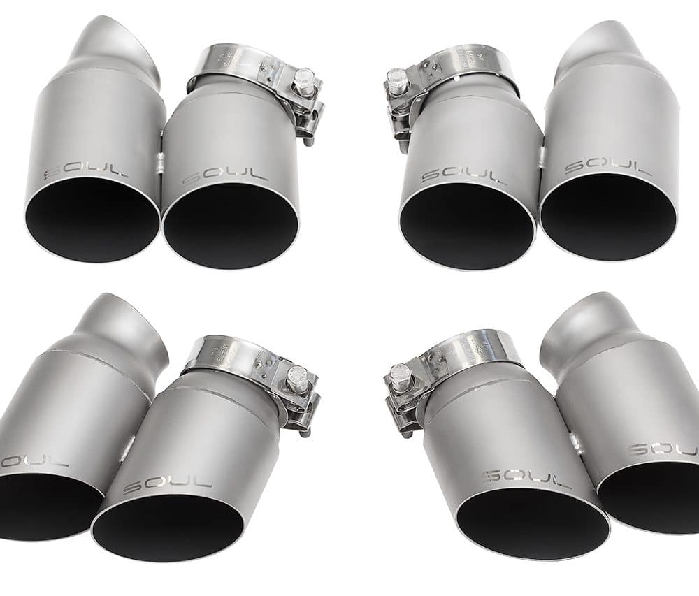 Porsche 991 turbo exhaust tips by Soul Performance