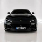 Capristo Purosangue Front Spoiler, Installed on Black Purosangue - Front View of Car