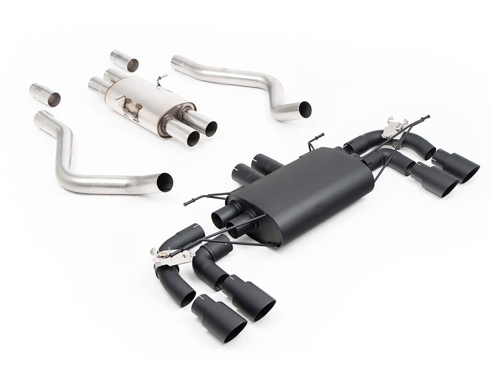 Milltek Black Coated SE Valved & Resonated Catback Exhaust System w/ Cerakote Black Tips for L663 Land Rover Defender V8 90