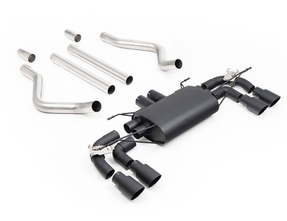 Milltek Black Coated SE Valved & Non-Resonated Catback Exhaust System w/ Cerakote Black Tips for L663 Land Rover Defender V8 90