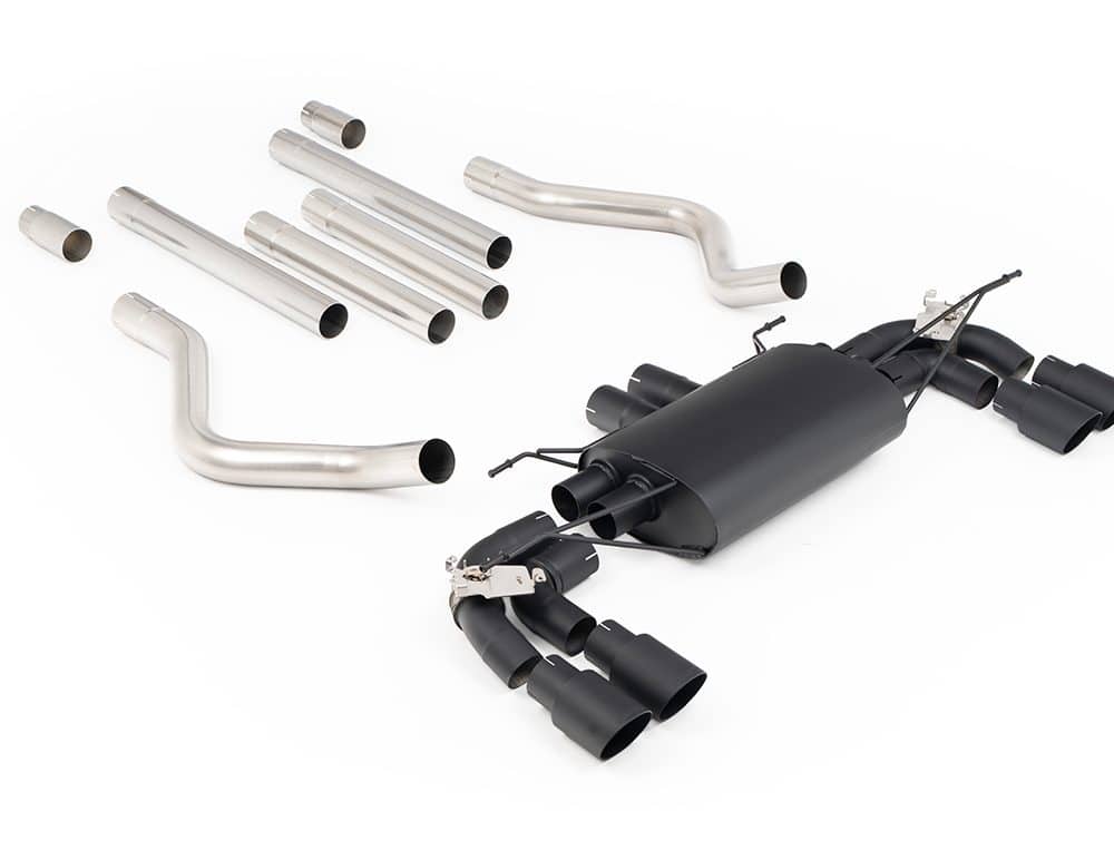 Milltek Black Coated SE Valved & Non-Resonated Catback Exhaust System w/ Cerakote Black Tips for L663 Land Rover Defender V8 110