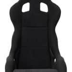 APEX XL Racing Seat by Kinetic Seats, front view of the black velour carbon fiber bucket seat