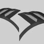 Moshammer RS Fender Louvers in gloss carbon shown as a pair off the car