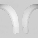 Moshammer Rear Wide Arches for the BMW F30 shown unpainted