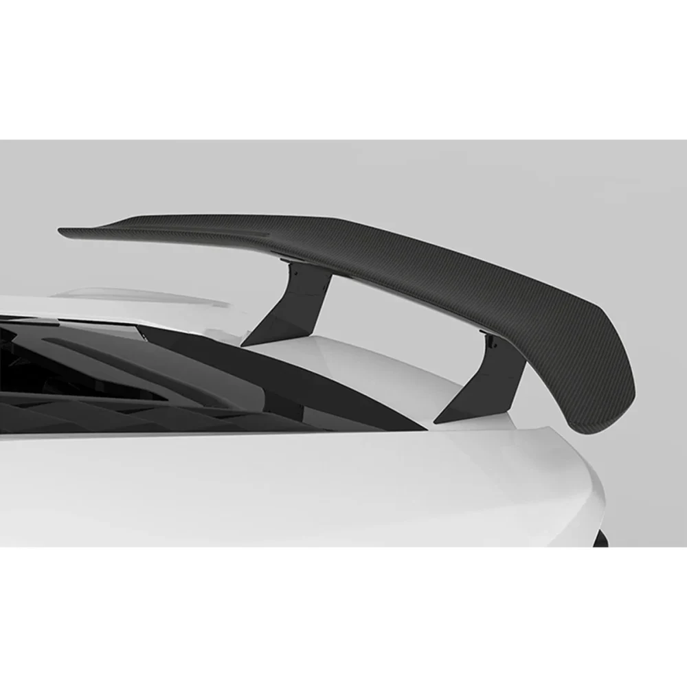 1016 Industries V2 Rear Wing for LP640-2 Huracan Tecnica adds downforce with a lighter, stand-mounted design in carbon fiber or forged carbon. (Wing Only)
