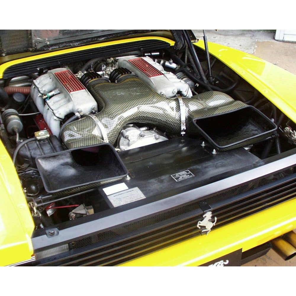GruppeM Ram Air System for F110 Ferrari Testarossa installed in the engine bay