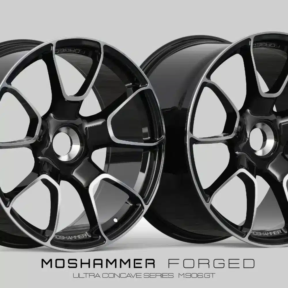 Moshammer Forged M906GT forged monoblock wheel in gloss black with machined front