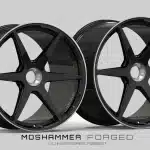 Moshammer Forged M969GT six spoke forged monoblock wheel in gloss black with machined lip