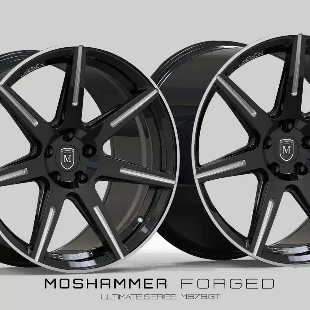 Moshammer Forged M979GT forged monoblock wheel in gloss black with machined front