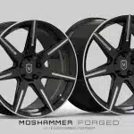 Moshammer Forged M979GT forged monoblock wheel in gloss black with machined front