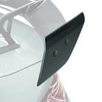 ADRO AT-R3 Flat Endplates in carbon on a white car's AT-R3 swan neck wing, close up