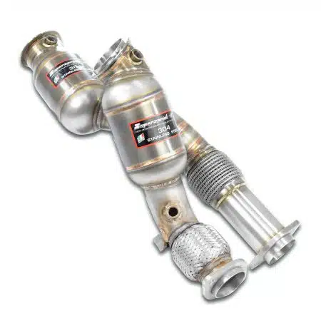 Supersprint Right and Left Downpipes with Sport Cats for F97 BMW X3 M and F98 X4 M Pre-LCI [526021]