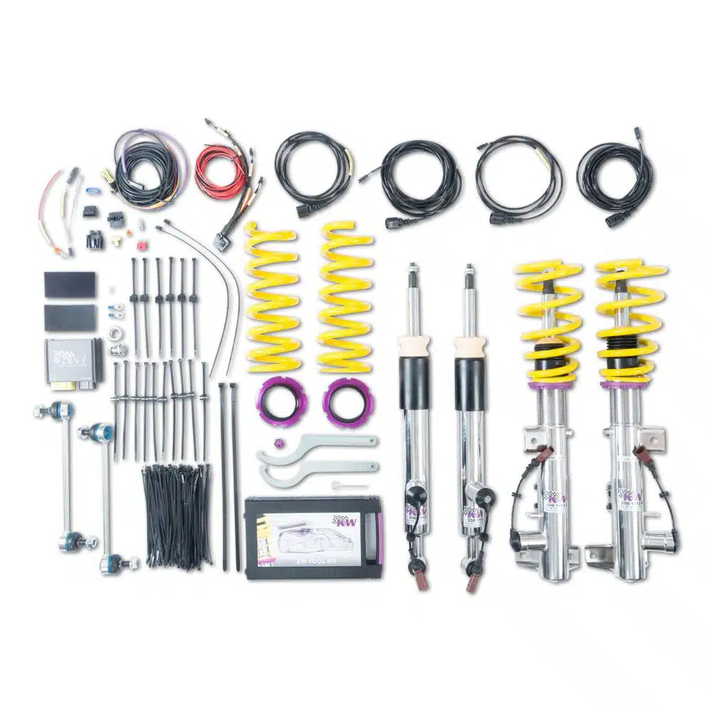 KW ECU Coilover Kit for W204 on the W204 Mercedes C63 AMG