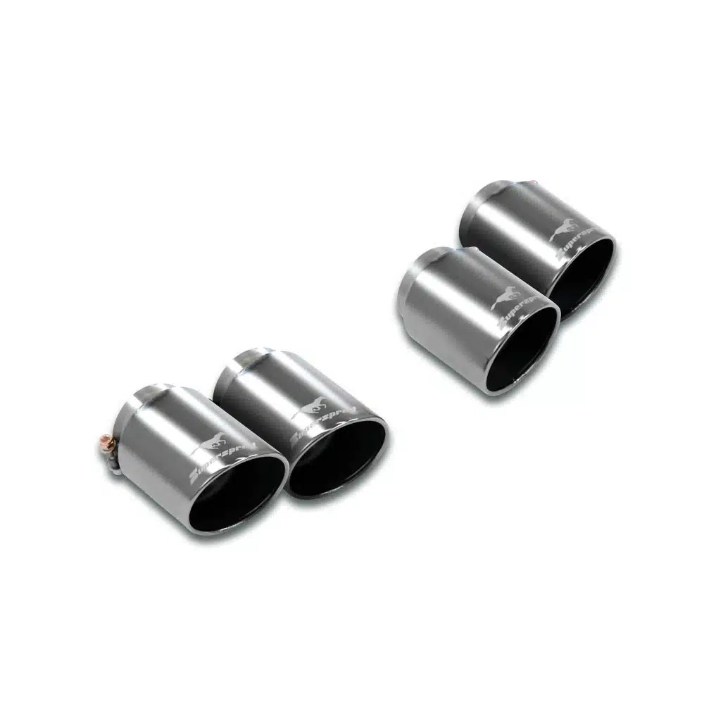 Supersprint 4x100mm Rolled Exhaust Tips in Gun Metal Grey for BMW M5, M8, X5 M, X6 M and M60i