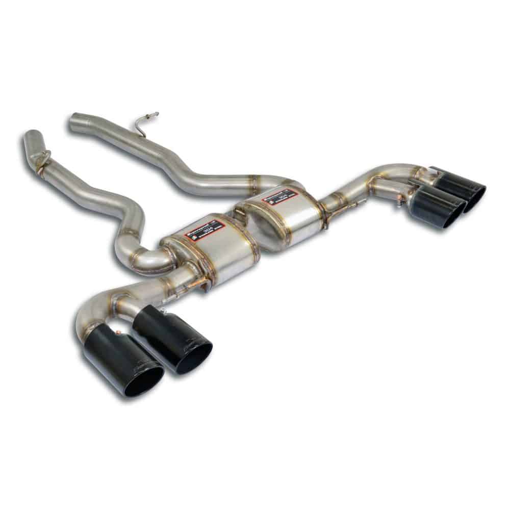 Supersprint Race Rear Exhaust for F97 BMW X3 M and F98 X4 M, with four 100mm Gun Metal Grey tips
