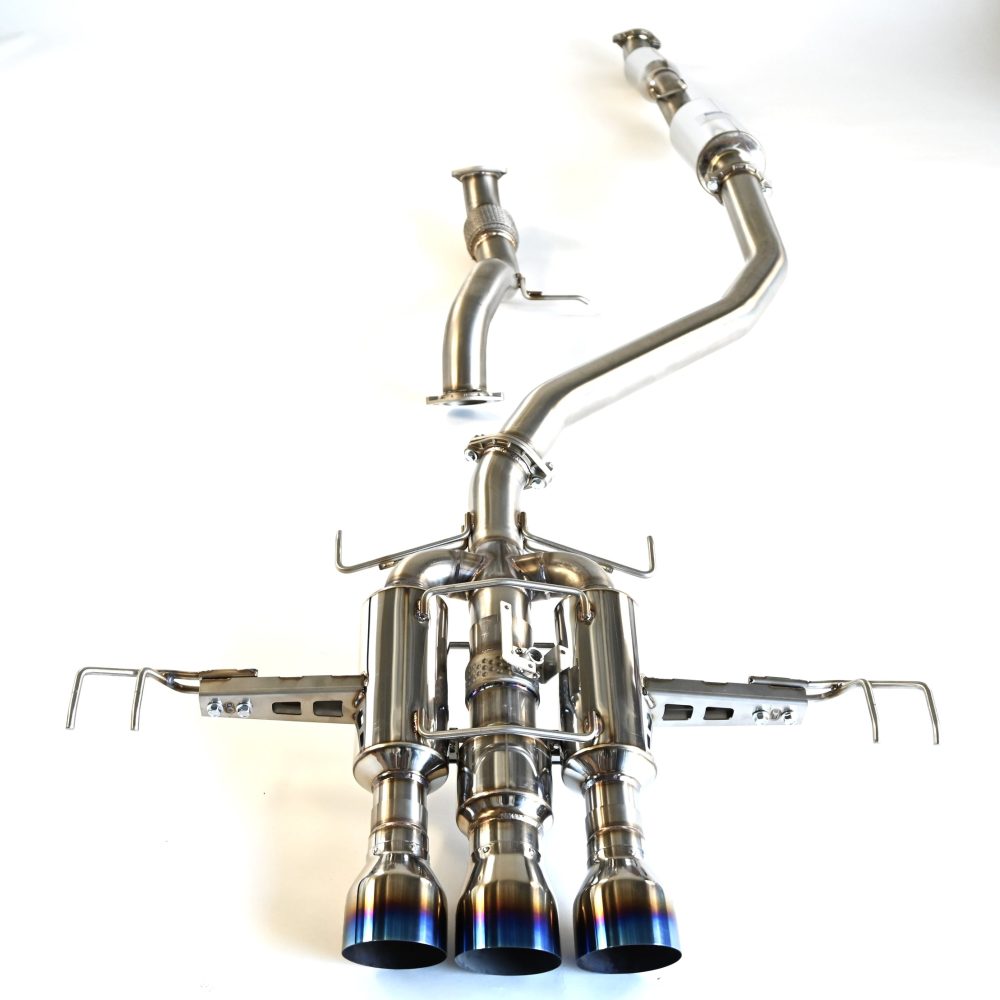 R400 Cat-Back Exhaust for FL5 Honda Civic Type R with burnt titanium finish tips, full system