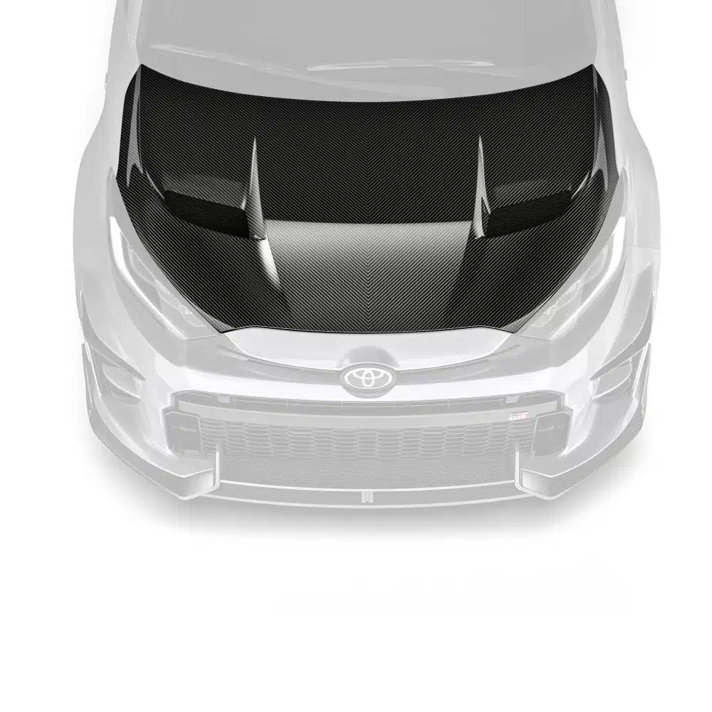 ADRO GR Yaris Prepreg Carbon Hood fitted to a Toyota GR Yaris