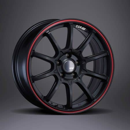 SSR GTV05 19×8 5×114.3 +45mm Offset Flat Black with Red Line Wheel