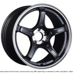 SSR GTX03 black graphite wheel, five spoke concave face