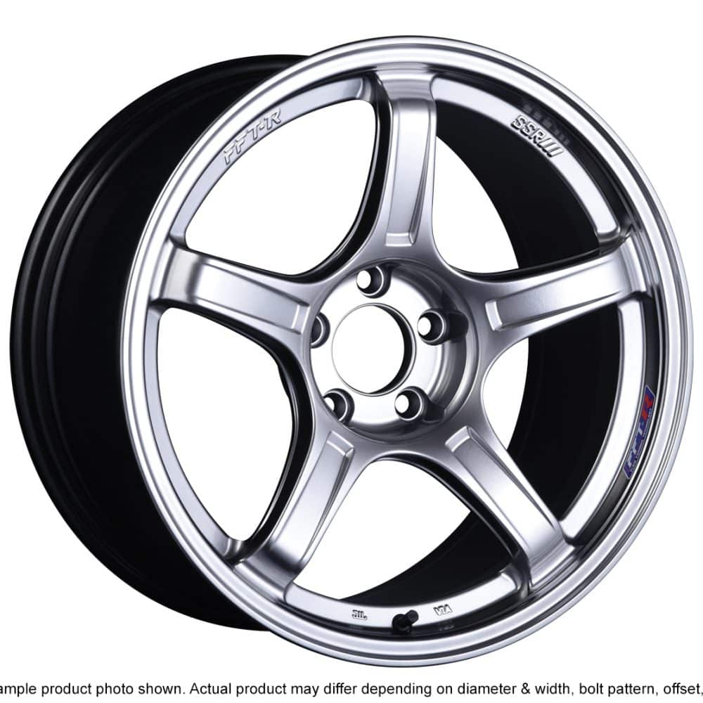 SSR GTX03 platinum silver wheel, five spoke concave face