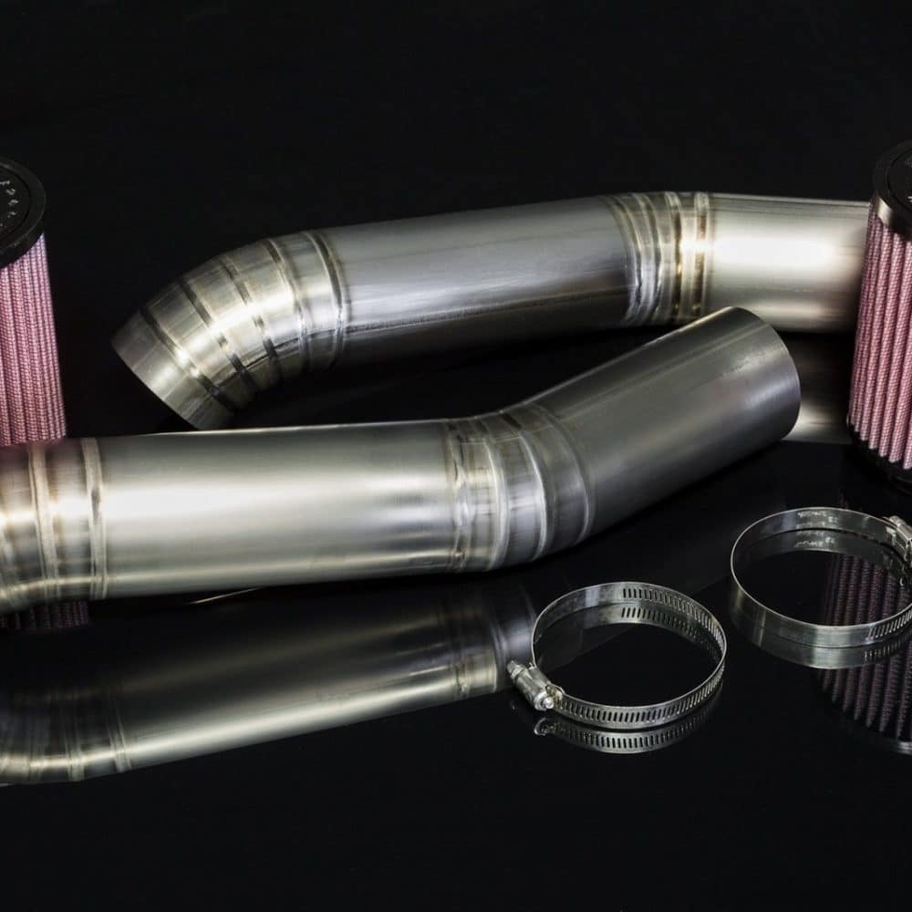 Boost Logic 3-Inch Titanium Intake for R35 Nissan GT-R, raw titanium kit with filters