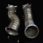Boost Logic 4-Inch Downpipe Pair for R35 Nissan GT-R, 4-inch V-band outlets