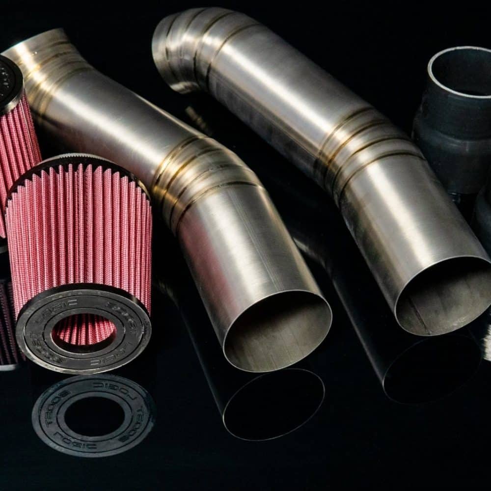 Boost Logic 4-Inch Titanium Intake for R35 Nissan GT-R, raw titanium kit with filters