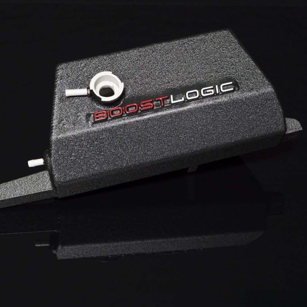 Boost Logic Aluminum Coolant Reservoir for R35 Nissan GT-R in wrinkle black