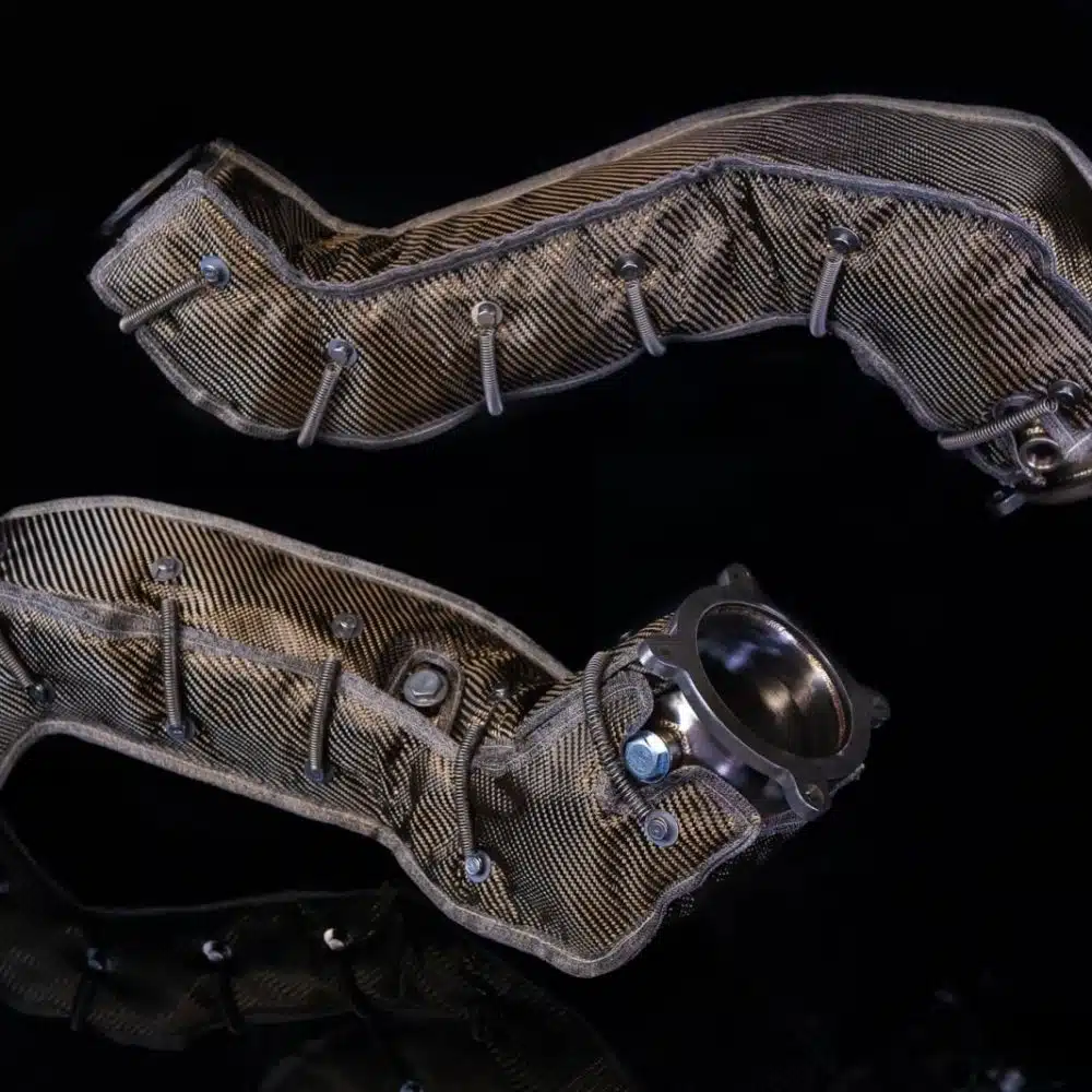 Boost Logic Downpipes for McLaren 720S, heat-shielded pair