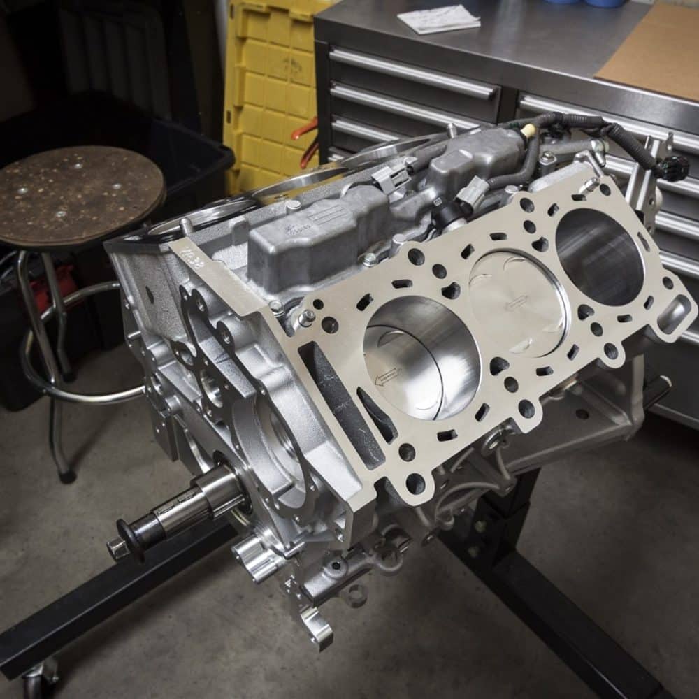 Boost Logic Extreme Short Block for R35 Nissan GT-R on the engine stand