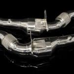 Boost Logic Sport Cats for F142M Ferrari 488 GTB, stainless downpipe pair