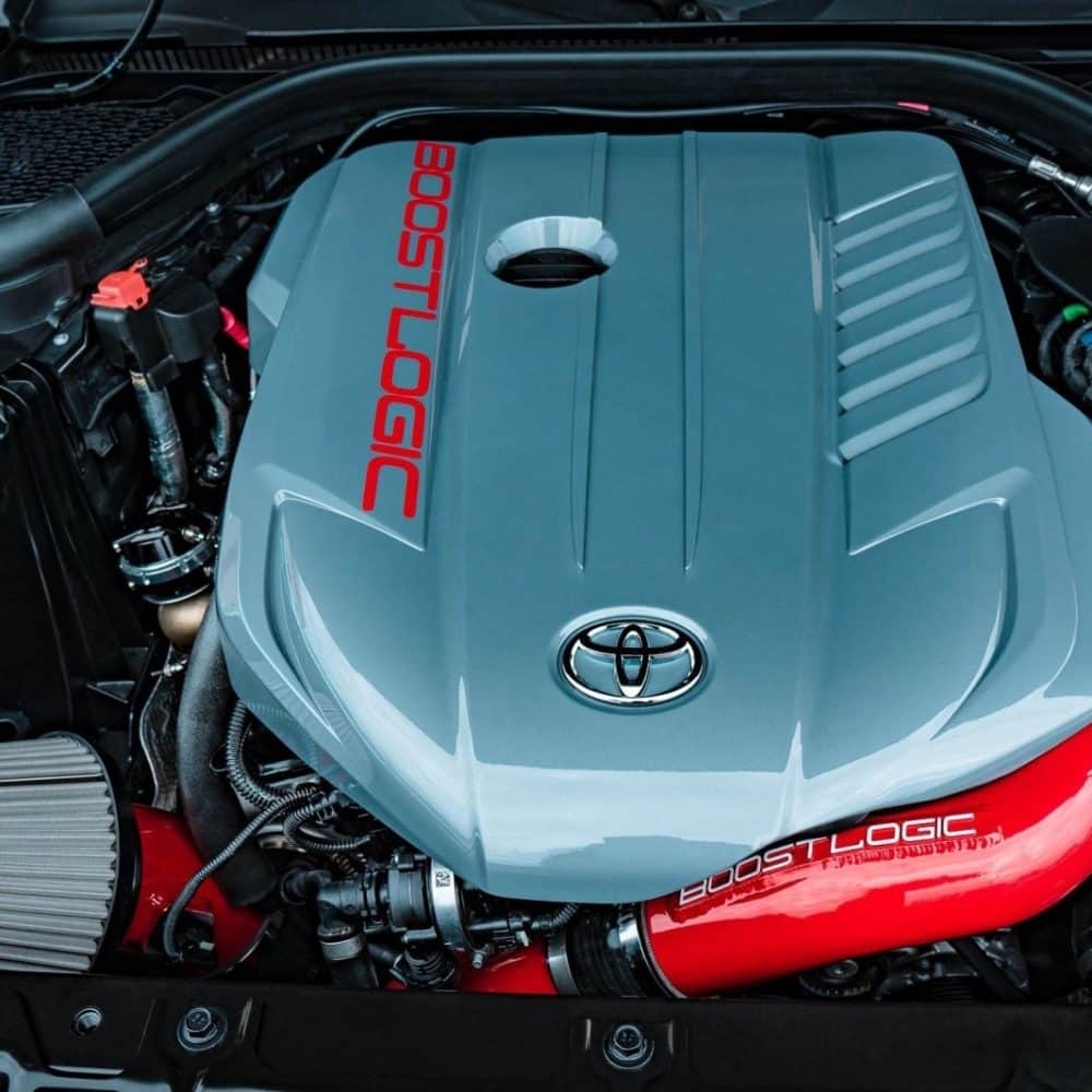 Boost Logic Turbo Kit for A90 installed in the GR Supra engine bay