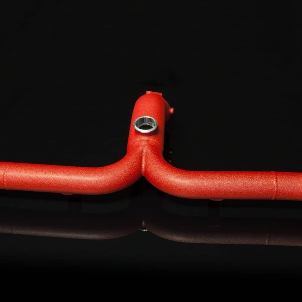 Boost Logic Y-Pipe for 991 Porsche 911 Turbo, red coating