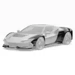 ZACOE 296 GTB Widebody Kit Installed on Matte Black 296 GTB, Pieces Highlighted - Front Side View of Car