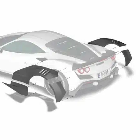 ZACOE Performance Carbon Rear Wide Fender Set for F142MFL Ferrari F8 Tributo / Spider