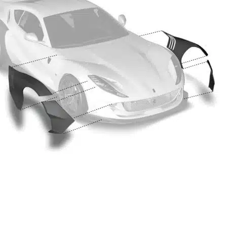 ZACOE Performance Carbon Front Wide Fender Set for F152M Ferrari 812 Superfast