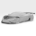 ZACOE McLaren 720S Soft Kit Installed on Matte Black 720S, Pieces Highlighted - Front Side View of Car