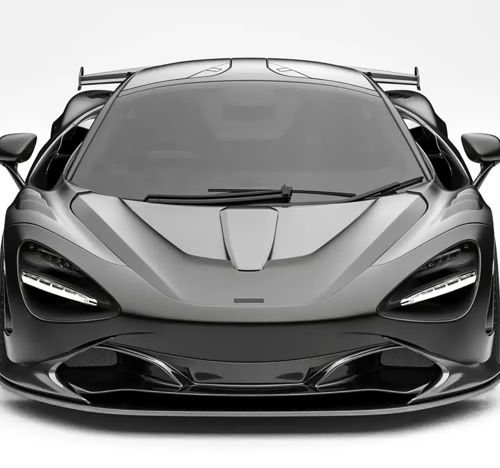 ZACOE McLaren 720S Soft Kit Installed on Matte Black 720S - Front View of Car